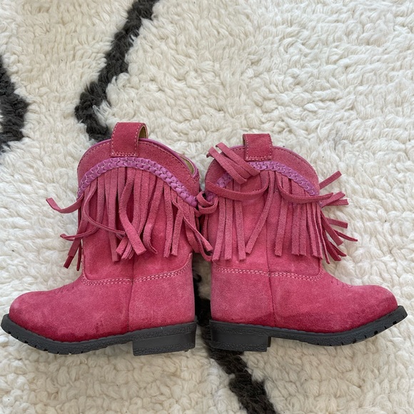 Smoky Mountain Girls Hopalong Fringe Western Round Toe Boot 5 Toddler  Pink - Picture 4 of 11